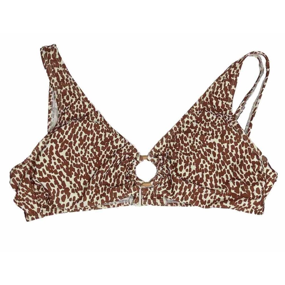Old Navy Women’s O-Ring Bikini Swim Top Large Padded Strap Giraffe Print